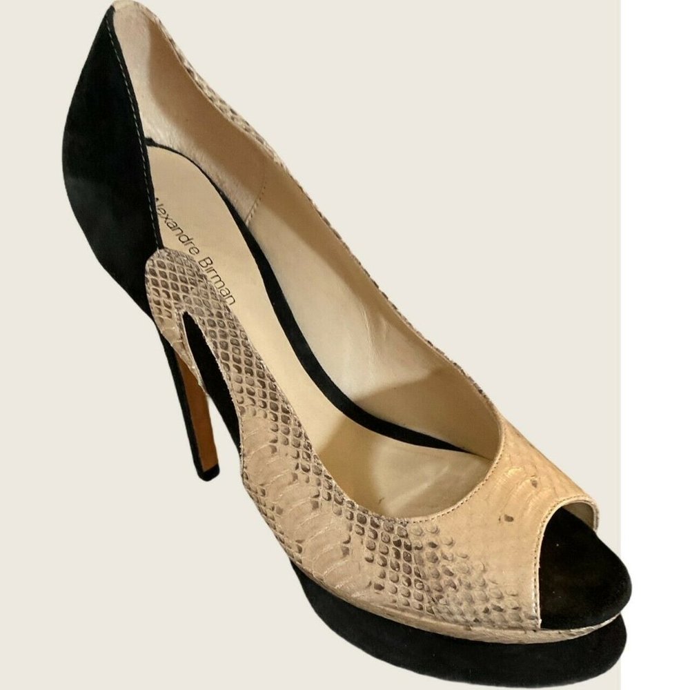 $795 Alexandre Birman Python Snakeskin Platforms … - image 1